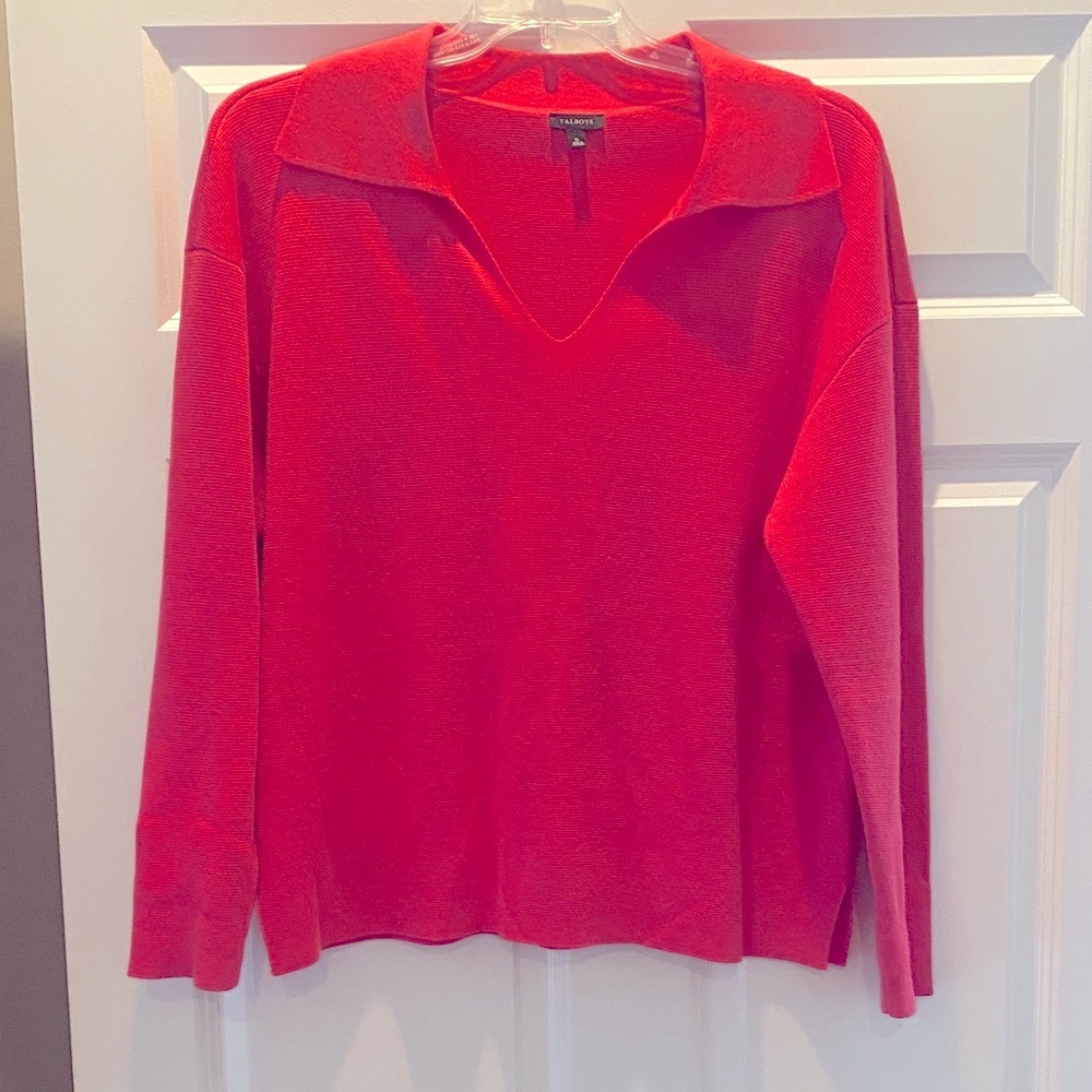 Talbots Vibrant Watermelon Pink Sweater